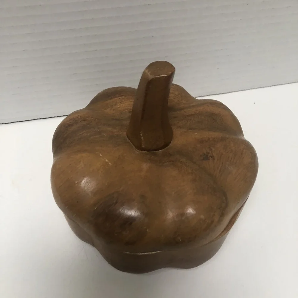Wooden Pumpkin Trinket Box Fall Decor Festive Made In The Philippines